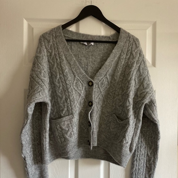 Zara Sweaters Zara Cable Knit Cardigan Sweater Poshmark